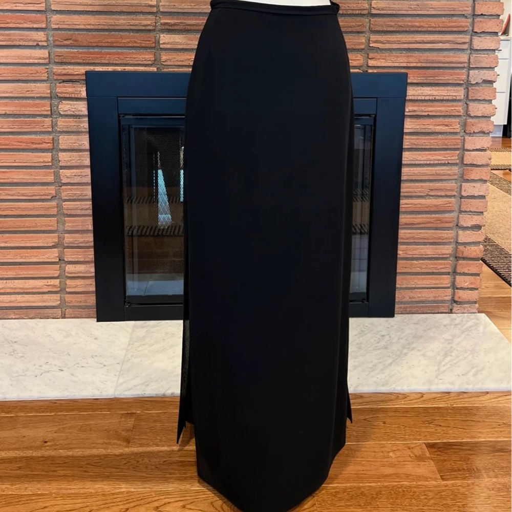 Collections Petite Long Black Skirt with Side Slits